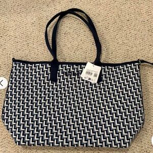 Lululemon Athletica Geometric Large Blue and White Tote